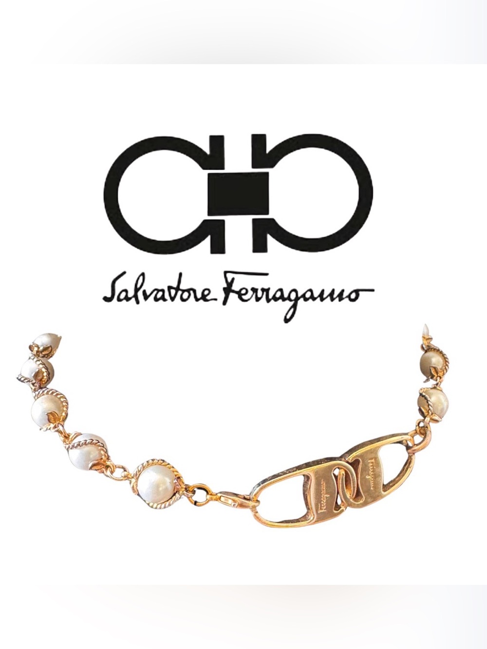 Ferragamo Upcycled Caged Pearl Necklace